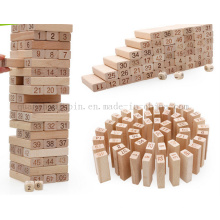 Niños Niños Juguete de bloque de construcción de rompecabezas de madera con marca de número